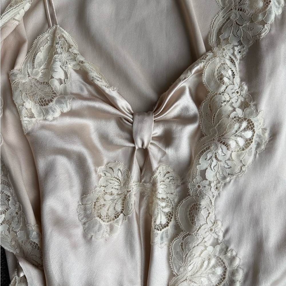Vintage Christian Dior satin slip and matching robe set